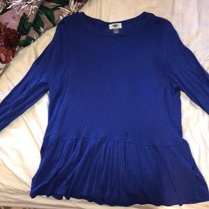 Blue Ruffle Shirt